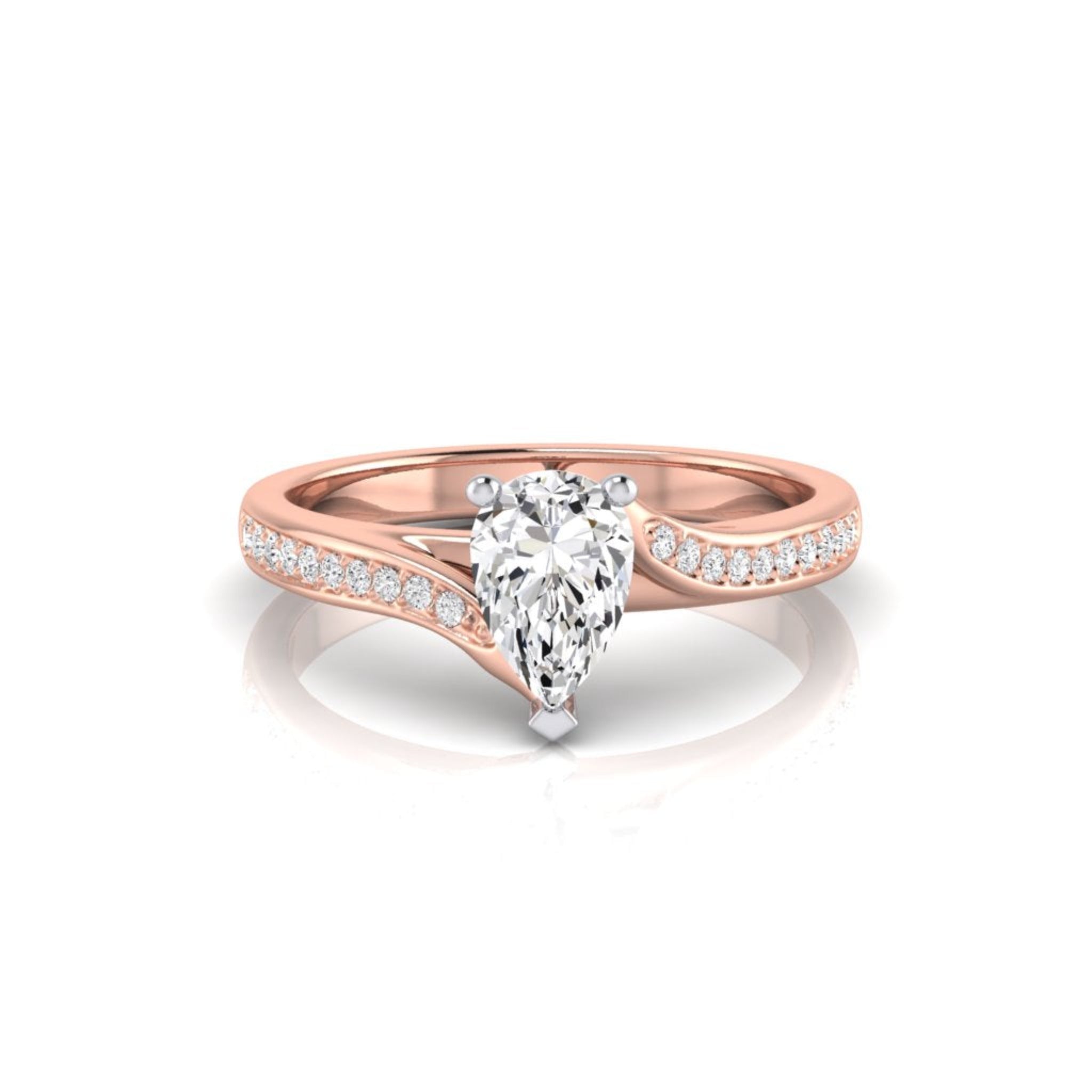 Isabella Pear Solitaire Diamond Ring